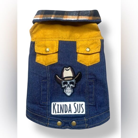 Kinda Sus– 1 of 1 Custom Dog Denim Jacket (Size XS) - Picture 1 of 3